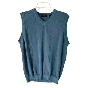Van Heusen Men's Blue V-Neck Sleeveless Comfort Soft Vests L